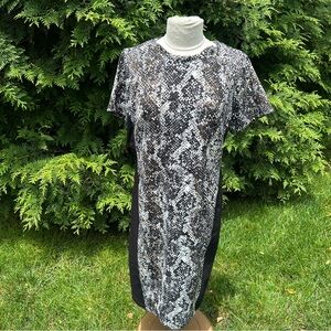 Liz Lange Charming Stylish Chic Printed Dress Colorblock 310866-J Size L New